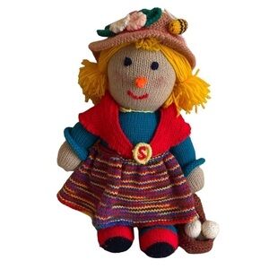 Jean Greenhowe Sally Scarecrow Scarecrow Family Handcrafted Knitted Doll 16 Inch